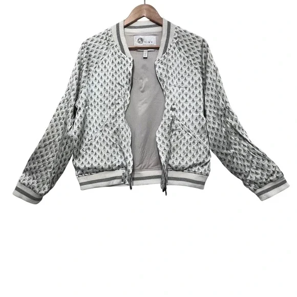 Anthropologie Tiny Editions‎ Amber floral satin embroidered bomber jacket Sz L